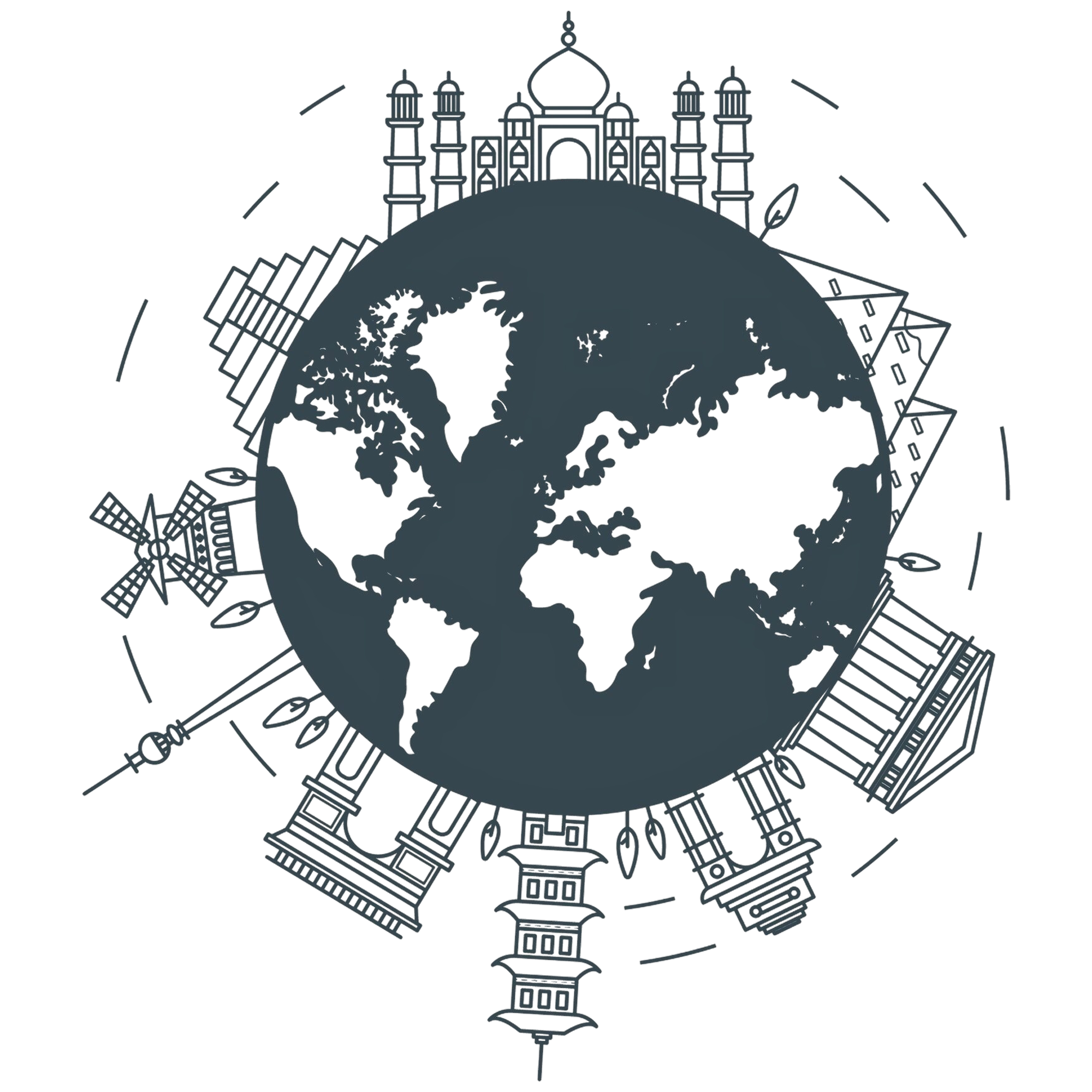 World map showing global locations served